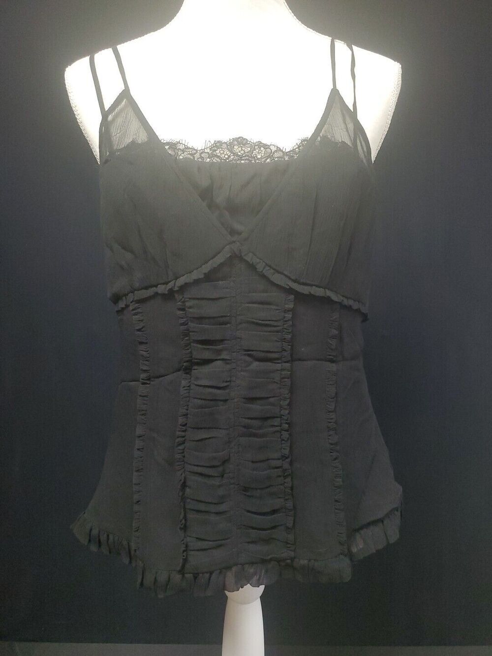 Jason Wu Double Layer V Neck Silk Strappy Tank Top Blouse Size 8 NWT NEW